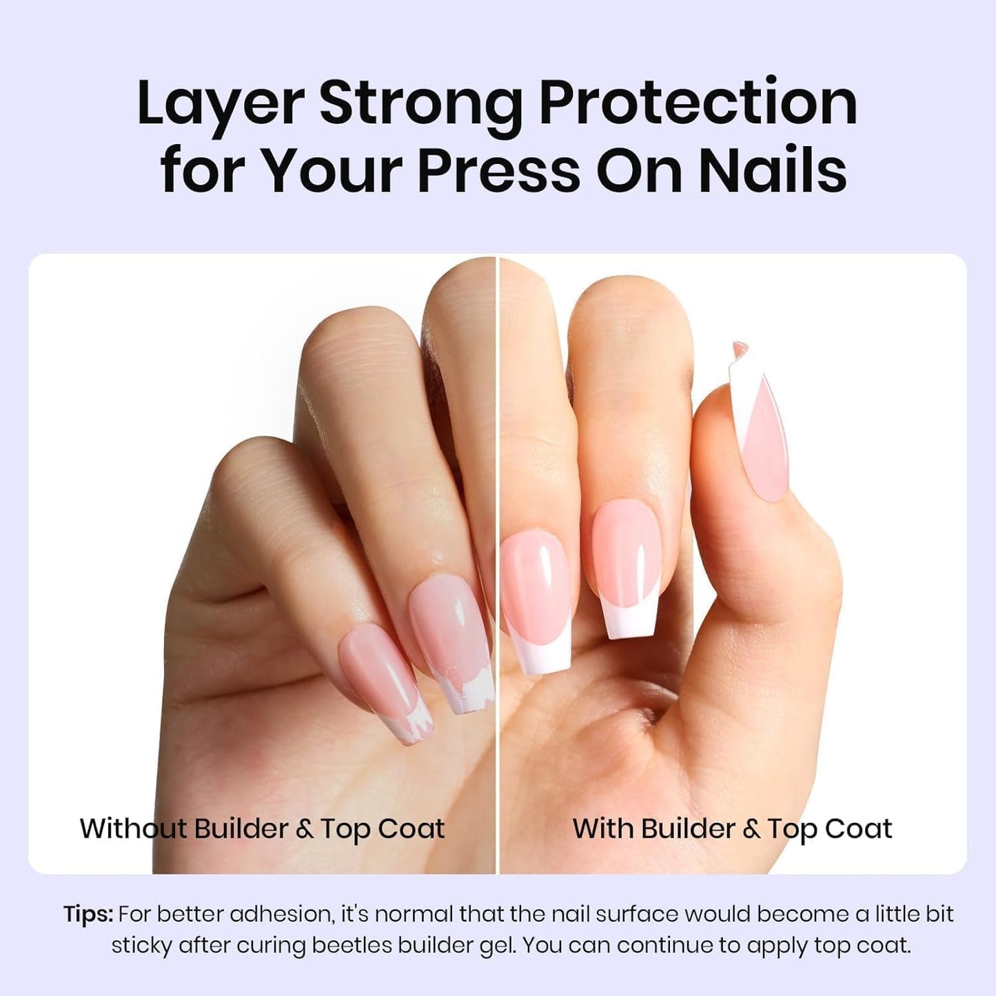 Beetles Gel Nail Glue Kit - 15ml Builder & Glossy Top Coat Gel | Long-Lasting Shine for DIY Nail Art