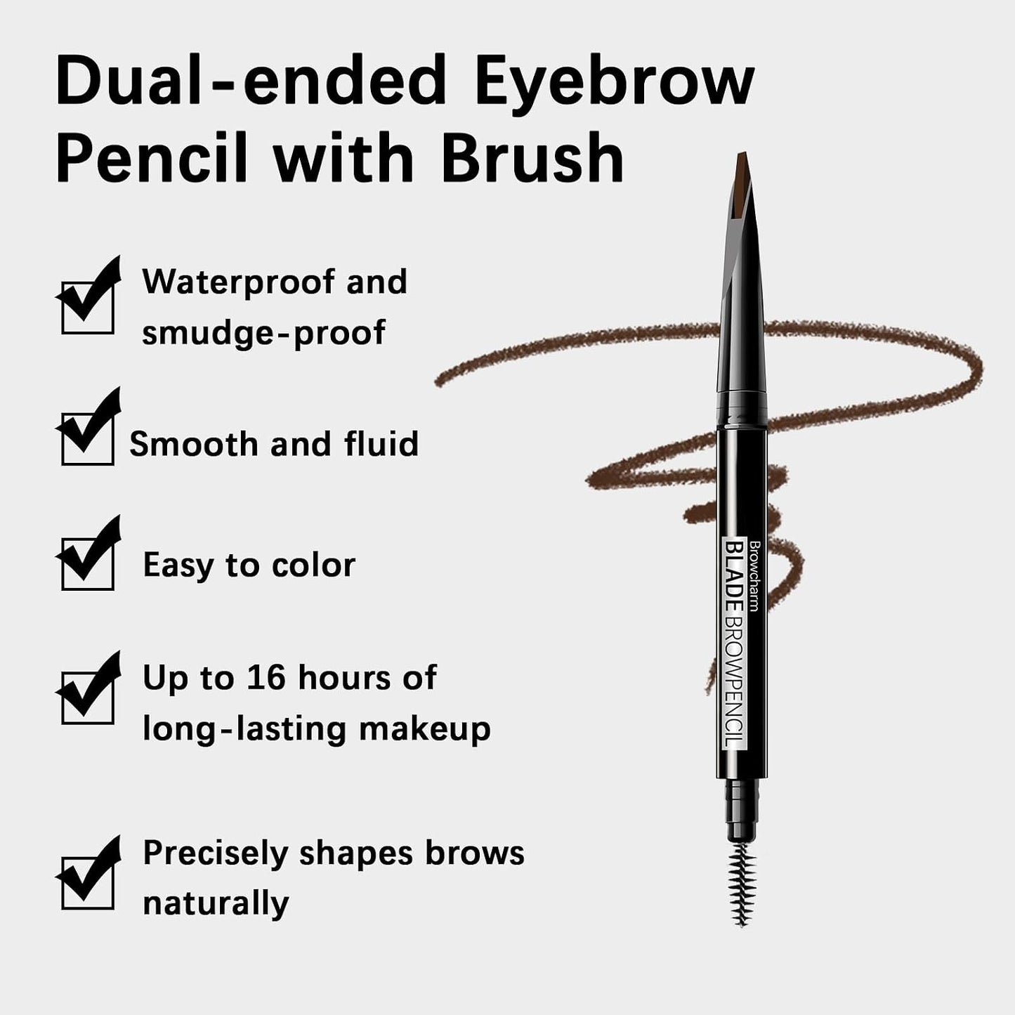Browcharm Microblading Eyebrow Pencil - 0.1mm Ultra-Fine Waterproof Definer | 01 Black