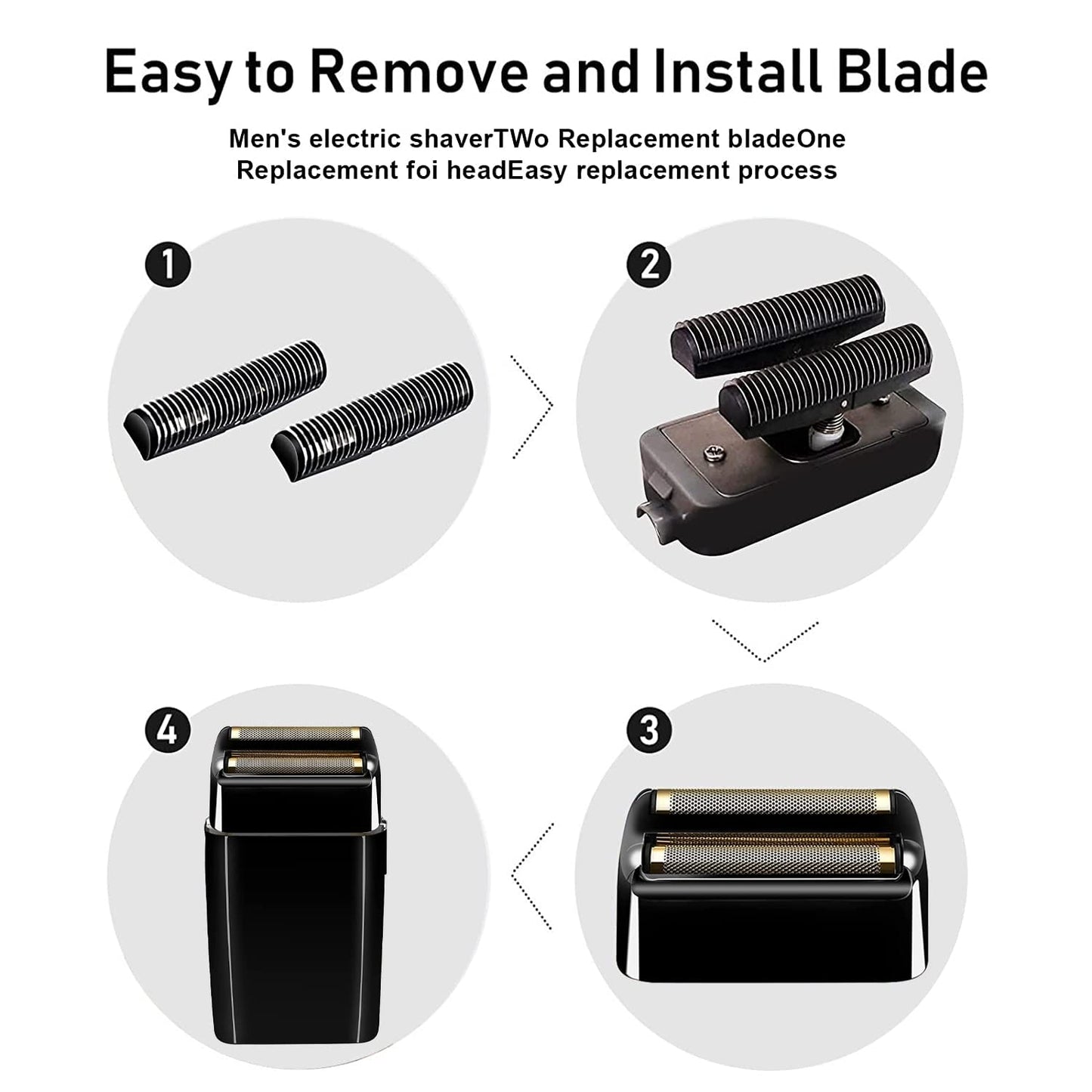 BaBylissPRO Replacement Foil & Cutters - Compatible with Double FXFS2 | 2PC Black Set