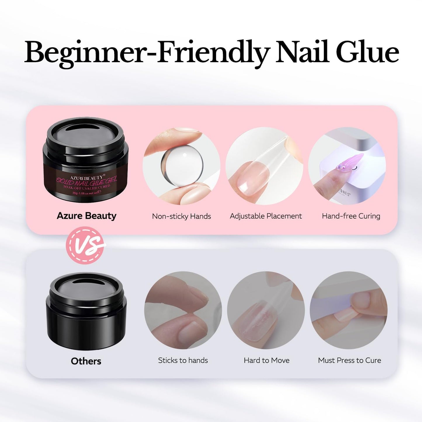 Solid Nail Glue Gel - 30g Clear Hard Gel for Acrylic Nails | Super Strong UV Cured for DIY Nail Art