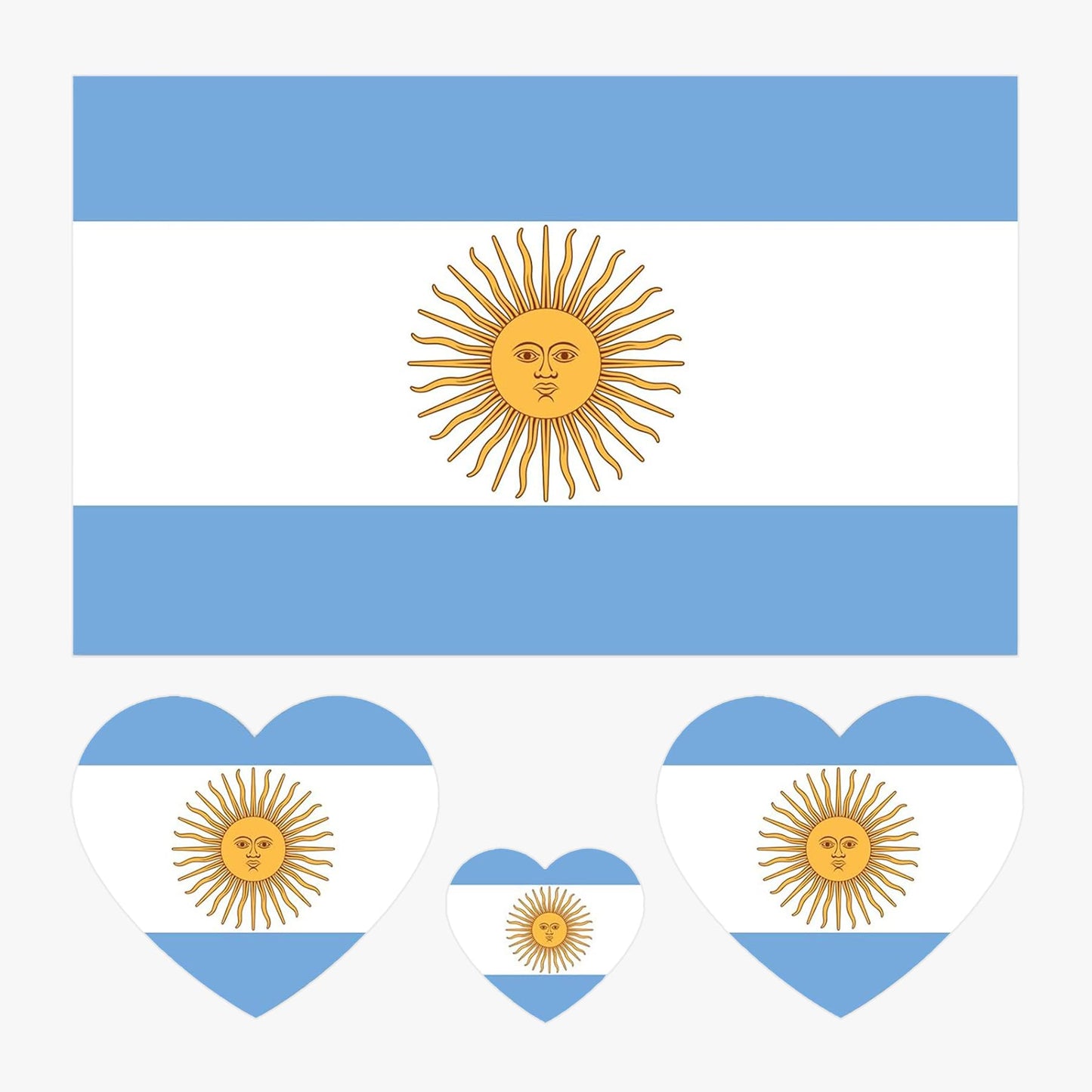 10 Sheets Argentina Flag 2022 World Cup Temporary Face Tattoos Stickers，40 Pcs Football National Flag Removable Fake Tattoos, For Men Kids Women (Argentina)
