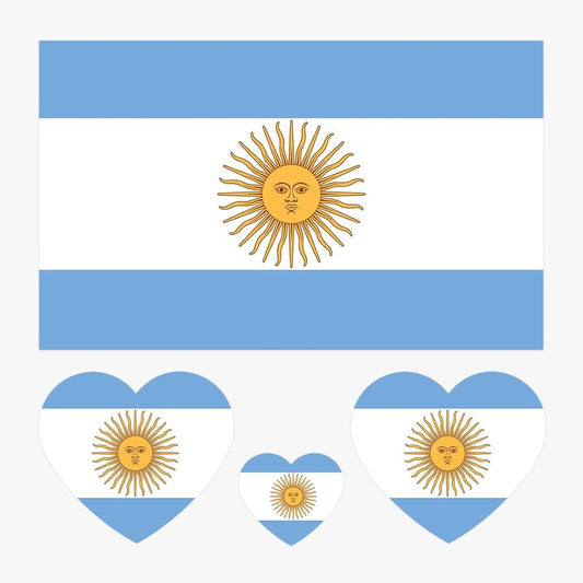 10 Sheets Argentina Flag 2022 World Cup Temporary Face Tattoos Stickers，40 Pcs Football National Flag Removable Fake Tattoos, For Men Kids Women (Argentina)
