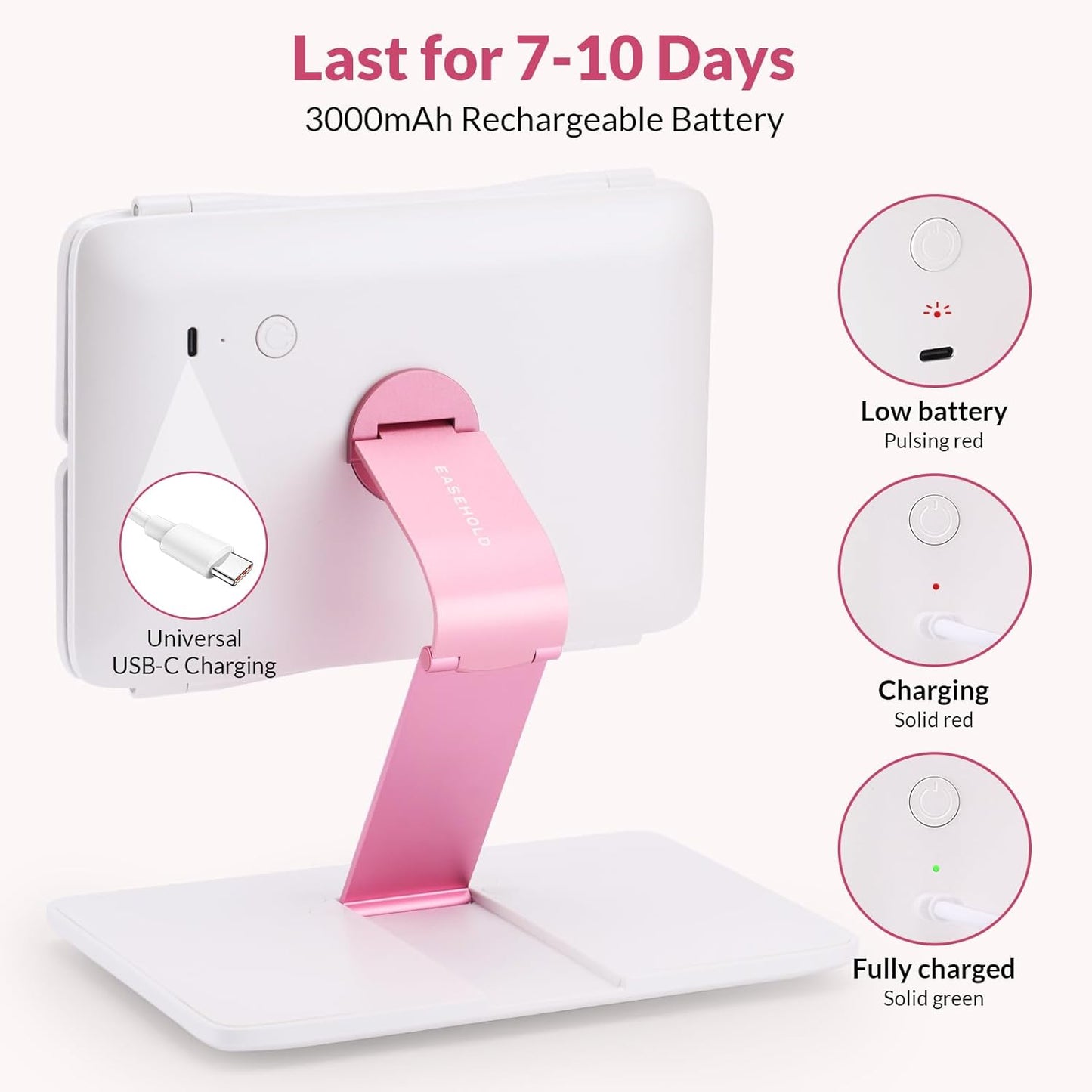 Foldable Tri-Fold Lighted Makeup Vanity Mirror - 60 LED Lights, 1X/2X/3X Magnification, Touch Control, 360° Rotation | Portable Travel Compact Mirror