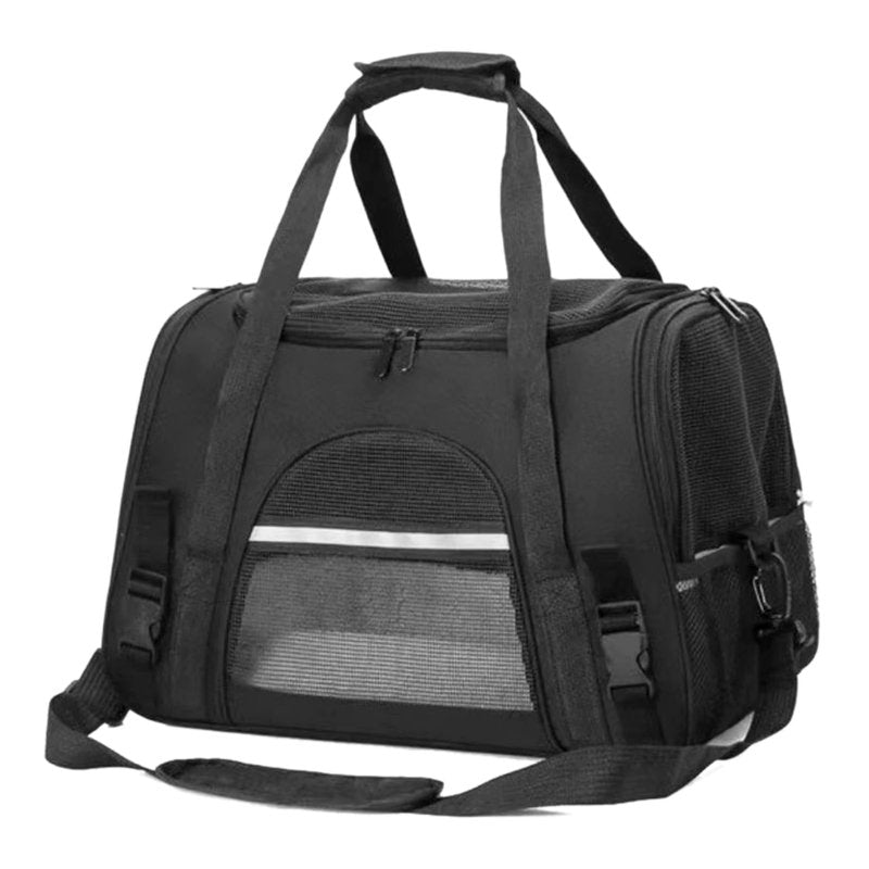 Cat Dog Carrier, Pet Travel Carrier for Small Dogs, Cat Carrying Case Collapsible Dog Carrier, Foldable Soft Sided Animal Carriers Puppy Carry (Black)