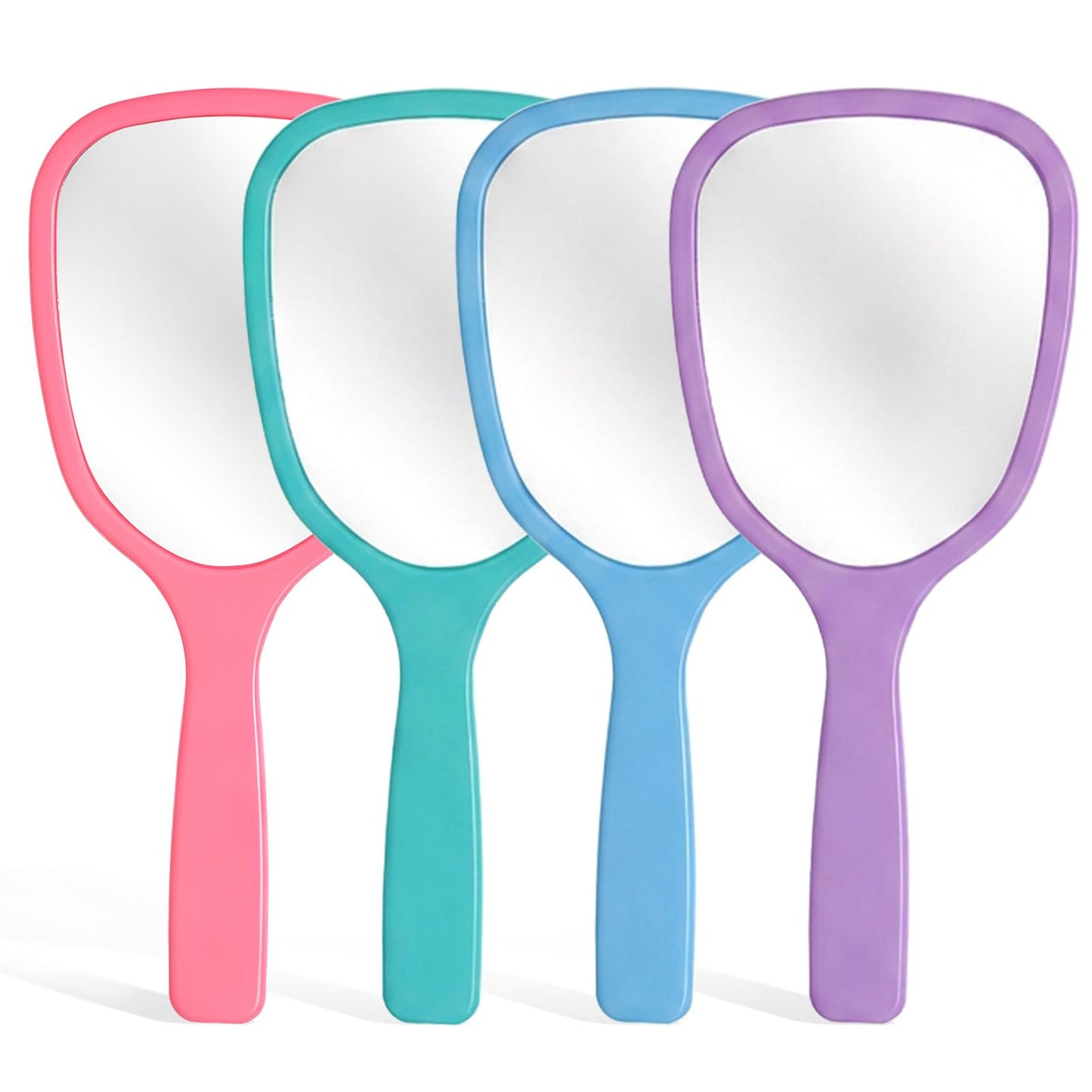 Twisina 4Pcs Small Hand Mirror with Handle Compact Travel Hand Held Mirrors for Women Girl DIY Crafts Classroom Party Favors Home Travel Camping Daily