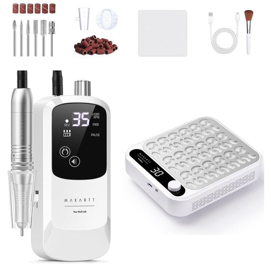 Nail Dust Collector - Professional Electric Suction for Nail Art | Rechargeable 35000 RPM Design