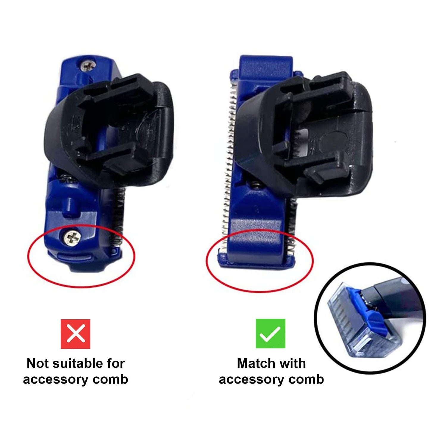 6PCS LinMei Replacement Shaver Heads for 1st Generation Micro Touch Solo Men's Trimmer with 2 Cleaning Brushes