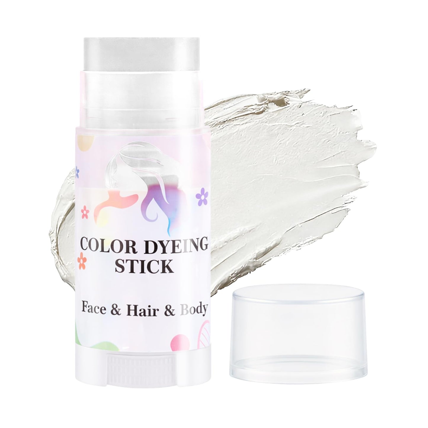 HULYHDP White Temporary Hair Color Sticks, Washable Non-Sticky Waterproof Hair Dye Chalk, Multi-Purpose Face & Body Paint for 4th of July, Cosplay, Festival, Rave & Daily Party Makeup