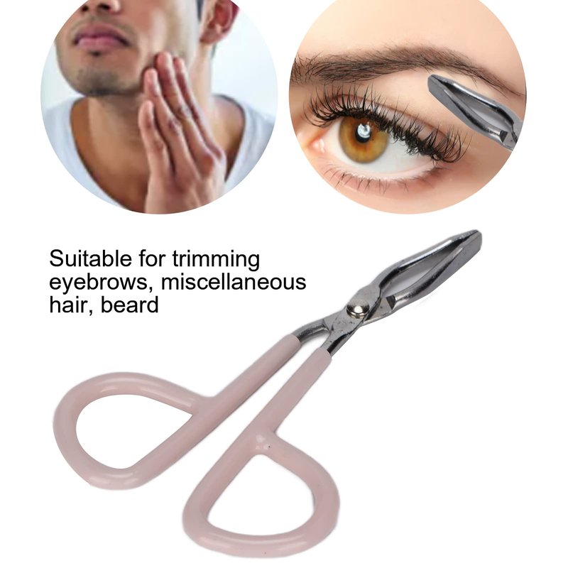 Topnice Eyebrow Tweezers, Stainless Steel & ABS, Compact, Pink, Professional Salon Tweezers with Easy Scissor Handle, Best Precision for Eyebrow Hair Removal