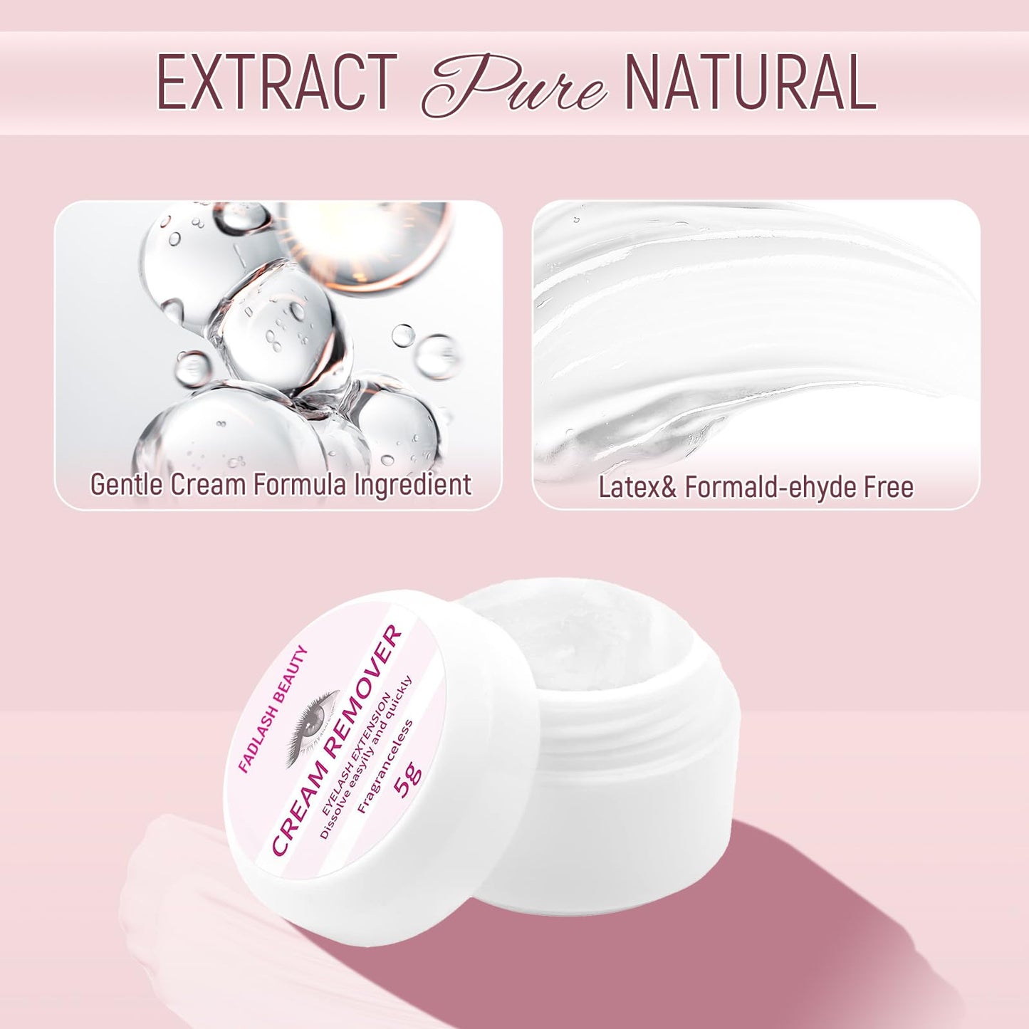 Lash Remover for Lash Extensions 5g Cream Lash Glue Remover Dissolves Quickly Gentle and Low Irritation Lash Extension Remover for Sensitive Skin Professional Lash Remover for Salon, Tasteless