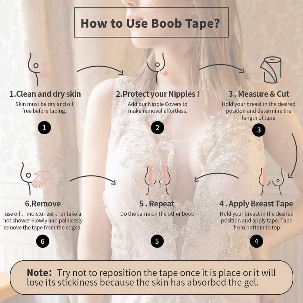 Boob Tape - Breast Lift Tape for Large Breasts | 2 Pcs Adhesive Petal Bra
