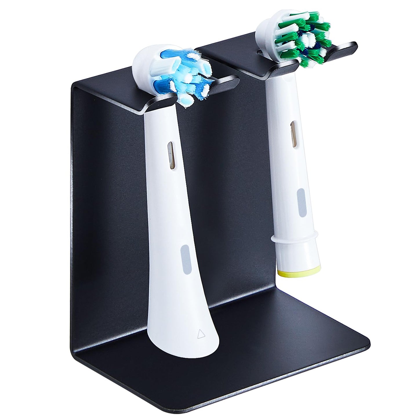 Electric Toothbrush Head Holder, Oukimly Toothbrush Holder Wall Mounted or Desktop, Metal Tooth Brush Holder, Shower Brush Head Holder, Electric Toothbrush Holder for Bathroom (Black, Small)