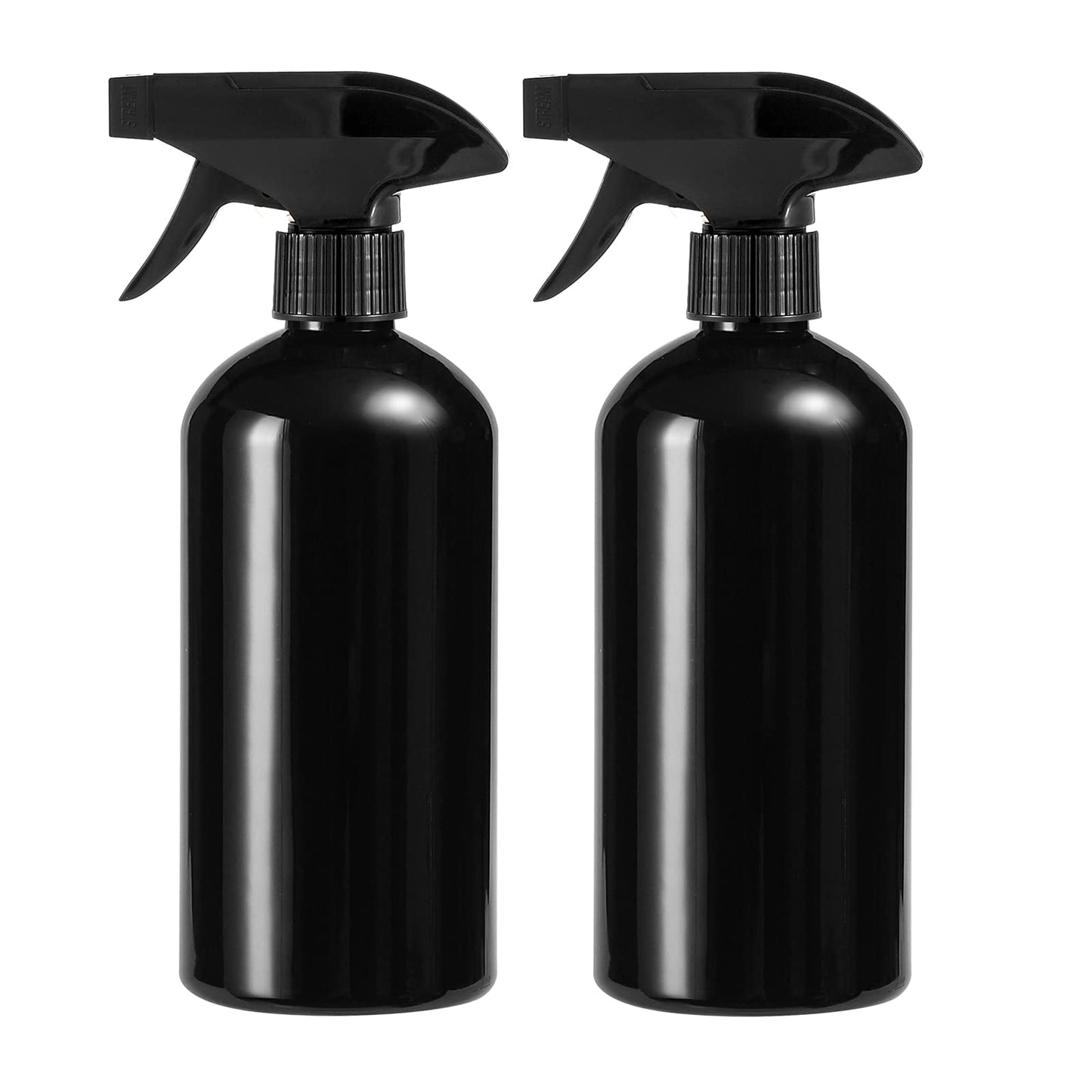 Plastic Spray Bottle, 17oz Refillable Versatility Sprayer, Black, 2 Pack