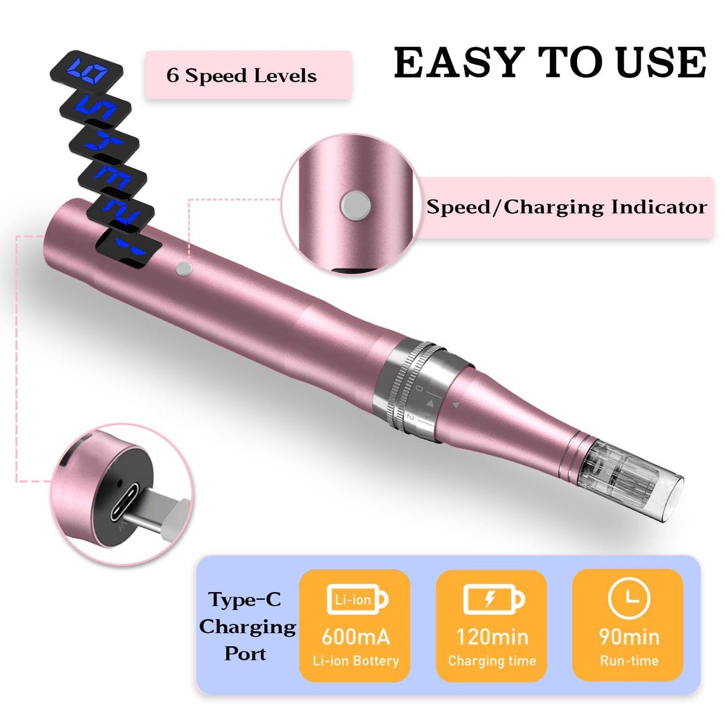 Microneedle Derma Roller - 0.25mm Microneedling Pen for Effective Skin Care | Home Use for Men & Women