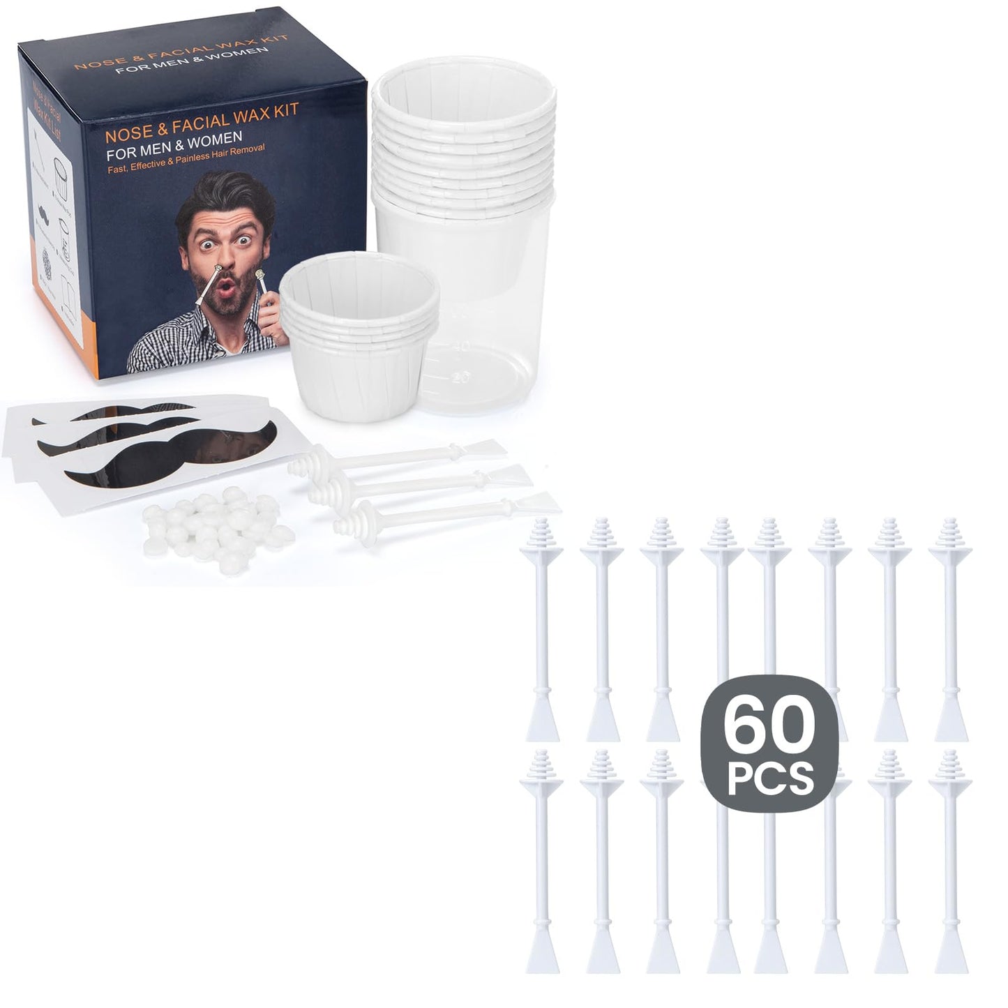 AUZEAL Nose Wax Kit With 90 Nose Waxing Sticks