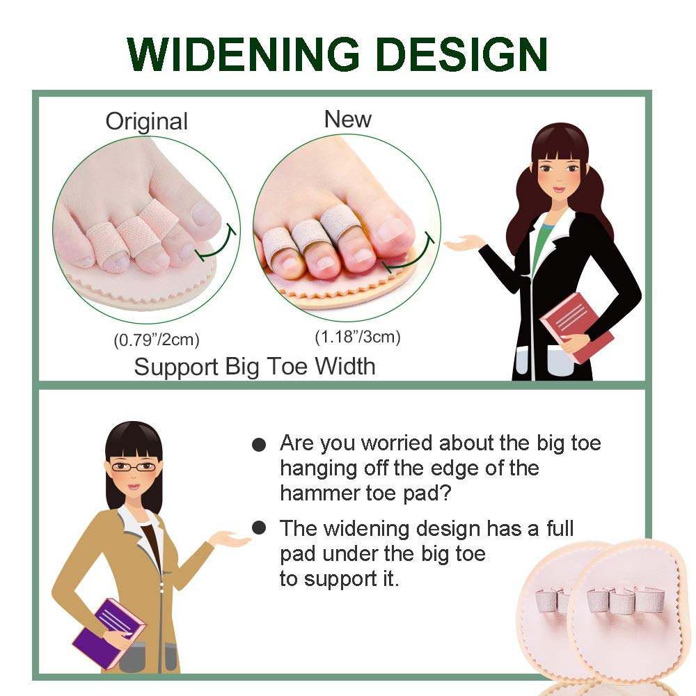 Welnove Toe Straightener Hammer Toes Corrector Pack of 2 (3 Holes) for Claw Toe Mallet Toe Contracted Toe and Cured Toe Hammer Toe Splint