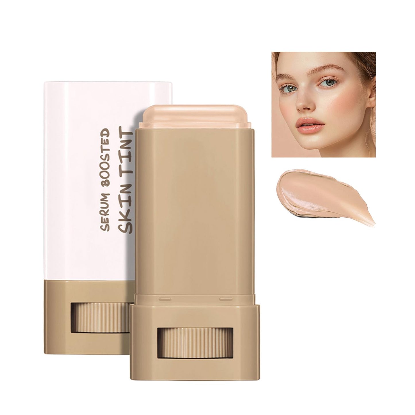 Skin Tint Foundation Stick | Full Coverage Beauty Balm with SPF & Dewy Finish - Shade #03