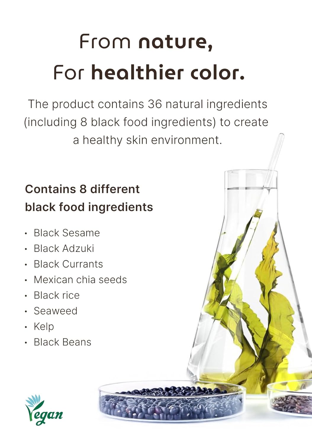 Korean Permanent Hair Dye Kit - Medium Brown Powder Color for Gray Coverage | Vegan Plant-Based Formula, Easy Application