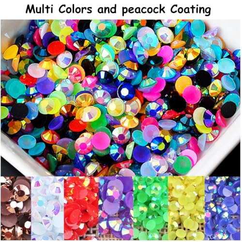 5mm SS20 Multicolor Resin Rhinestones for DIY Crafts - 28 Grids