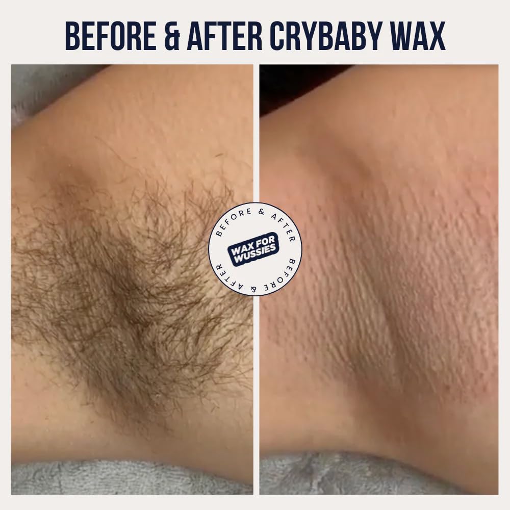 Crybaby Wax Full On Meltdown Mango Vegan Hard Wax Beads for Hair Removal, Stripless Face & Body Wax, Coarse Hair, 6.5 oz