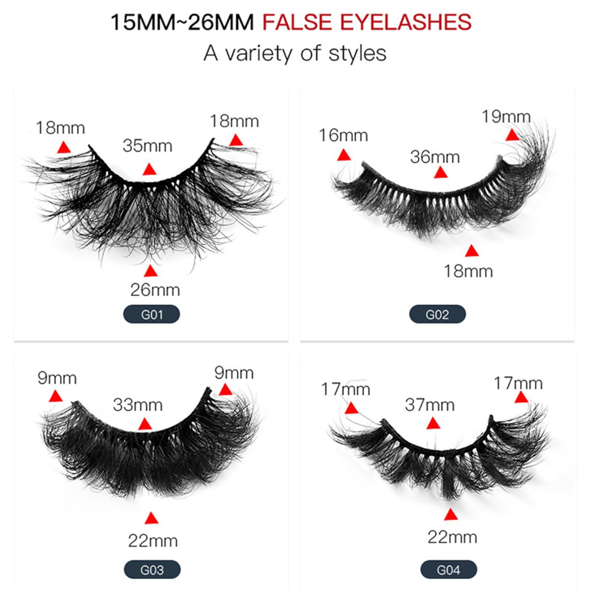 FEITA Fluffy False Eyelashes 25mm Lashes Set 3D Thick Volume Criss-Crossed Soft Eyelash Dramatic Faux Mink Fake Eye Lashes Natural Wispy 5 Pairs Packs