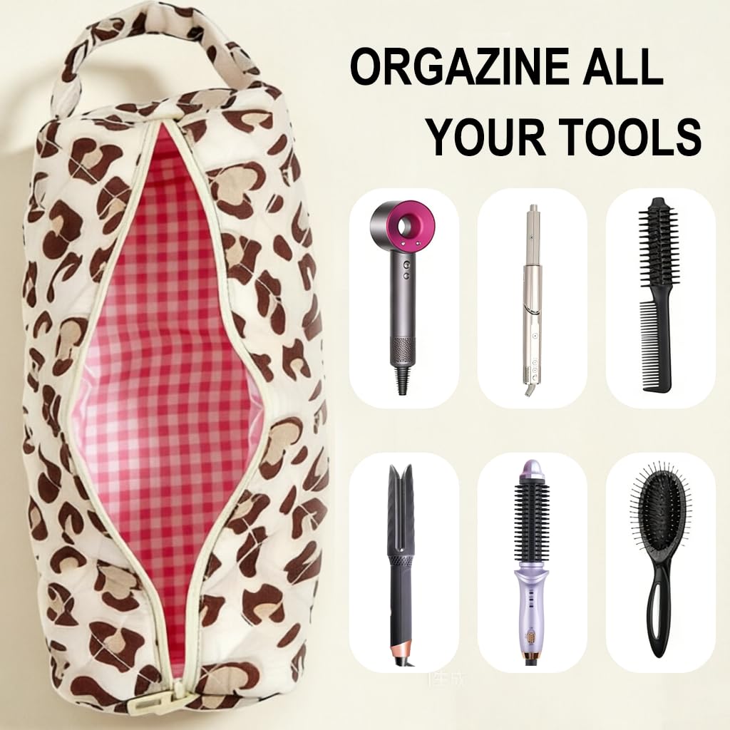 VBWEOI Hair Tools Organizer Bag, Portable Hair Tools Travel Bag for Curling Irons, Flat Irons, Hair Dryers and Styling Tools, Haircare Accessories Travel Essentials