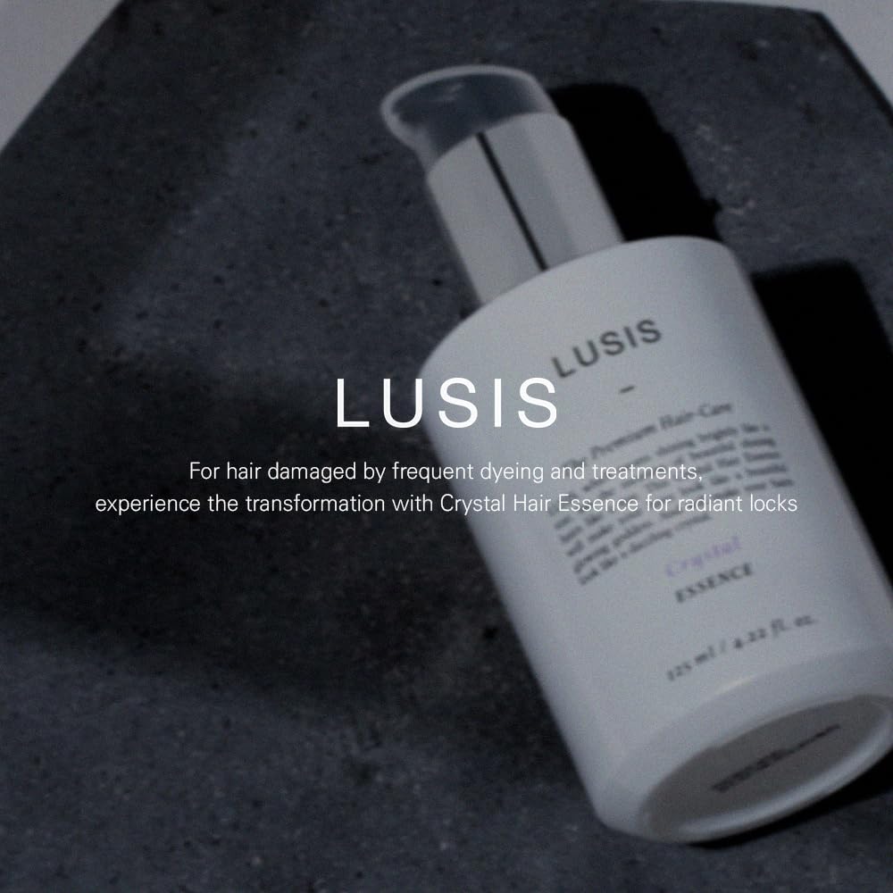 LUSIS Crystal Hair Essence – Protein & Keratin Leave-In Treatment for Damaged Hair Repair, Volume Boost & Shine -6 Oil Blend for Smooth, Frizz-Free, Silky, Healthy Hair, 4.22 fl.oz (K-Beauty Hair Oil)