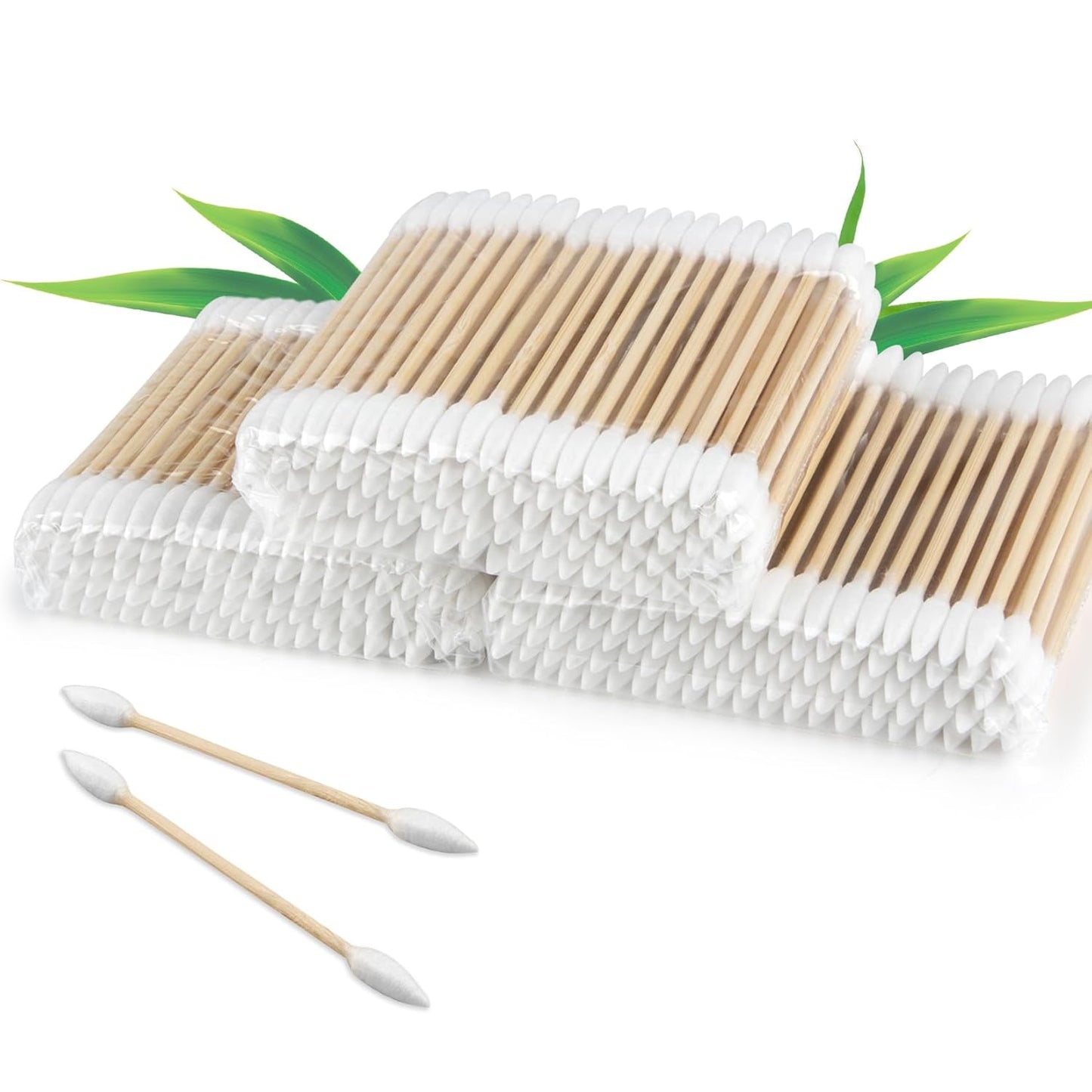 Pointed Cotton Swabs - 600PCS Disposable Double Pointy Tips | Bamboo Sticks for Ear Wax Removal & Makeup Applicators