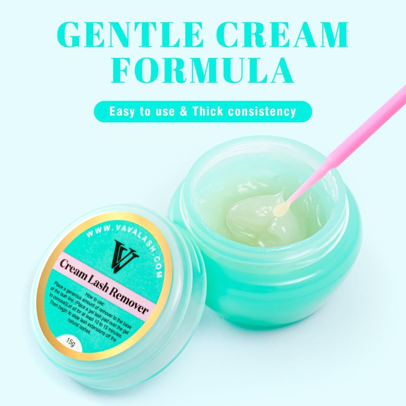 VAVALASH Eyelash Extension Remover - Low Irritation Cream for Sensitive Skin | Fast Dissolution, 15g