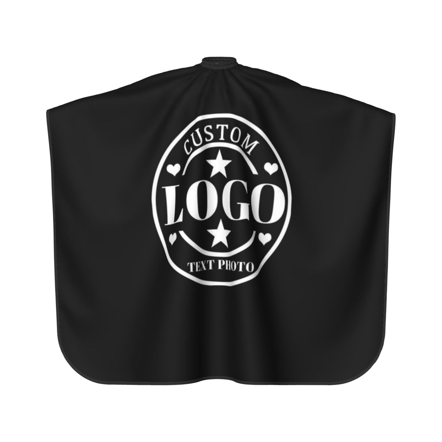 Custom Barber Cape Customized Haircut Capes Logo Text Photo Salon Hairdressing Apron for Home and Barbershop Black