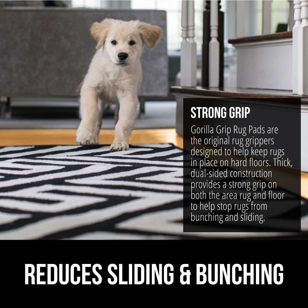 Gorilla Grip® Rug Pad Gripper - Slip Resistant Area Rug Cushion for Tile & Hardwood Floors | 2x3 FT