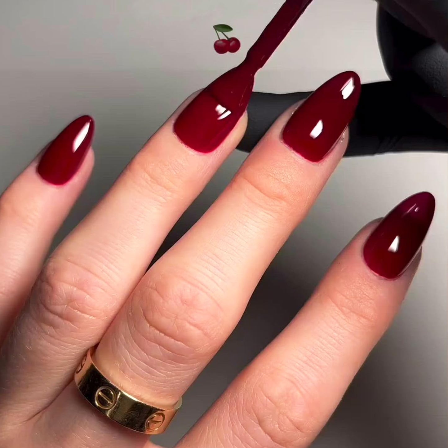 Glamermaid Cherry Red Press-On Nails - Handmade Jelly Soft Gel | Medium Almond & Stiletto Shapes