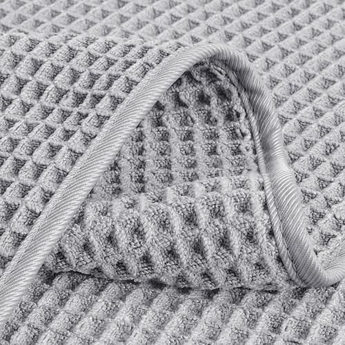 POLYTE 430 GSM Microfiber Waffle Washcloths, 13x13 Inch - 4 Pack