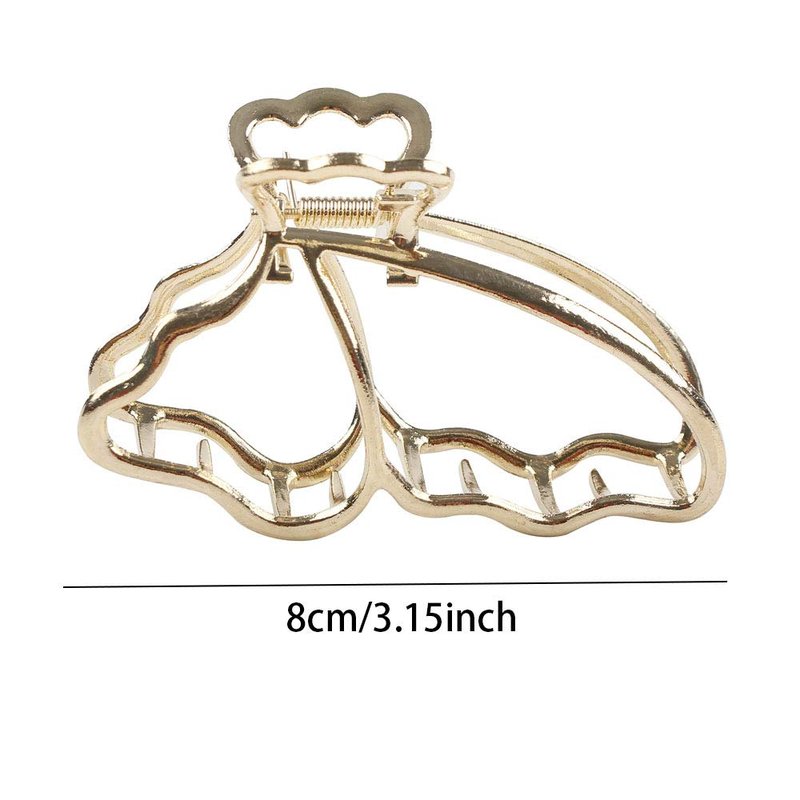 VinBee 4 PACK Gold Butterfly Hair Clips,Gold Hair Clips,Butterfly Claw Clip,Metal HairClip Catch Barrette Jaw Clamp for Women Half Bun Hairclips for Thick Hair (3.15 inch)