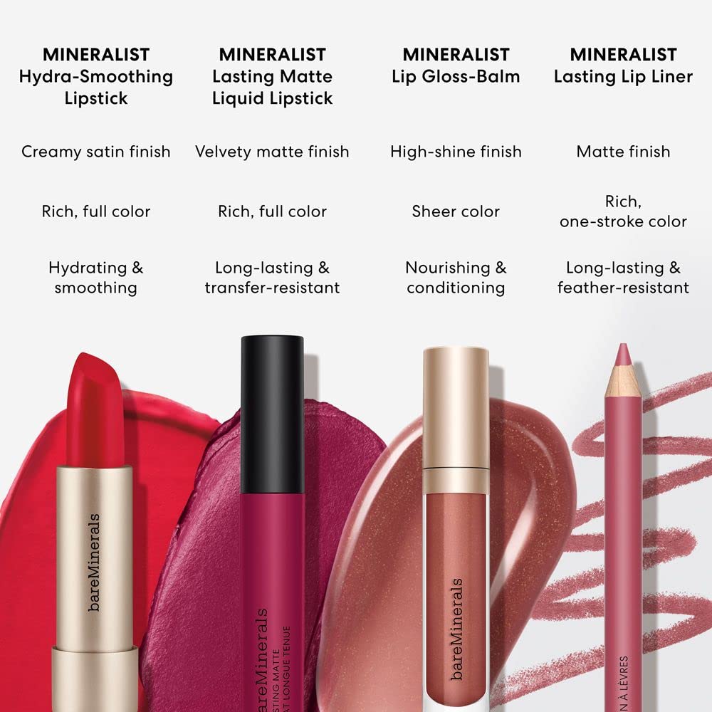 bareMinerals Mineralist Liquid Lipstick - Velvet Matte Finish, All-Day Wear | Weightless, Talc-Free Formula