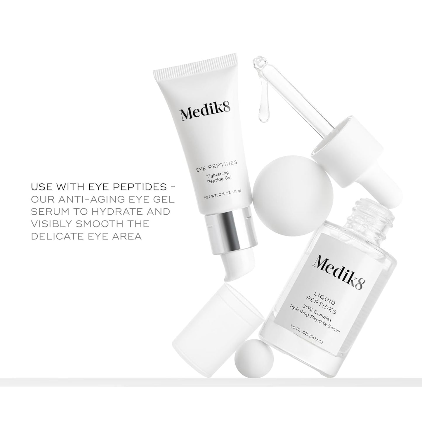 Medik8 Liquid Peptides Face Serum - Anti-Aging Hydrating Formula for All Skin Types | 1.0 oz