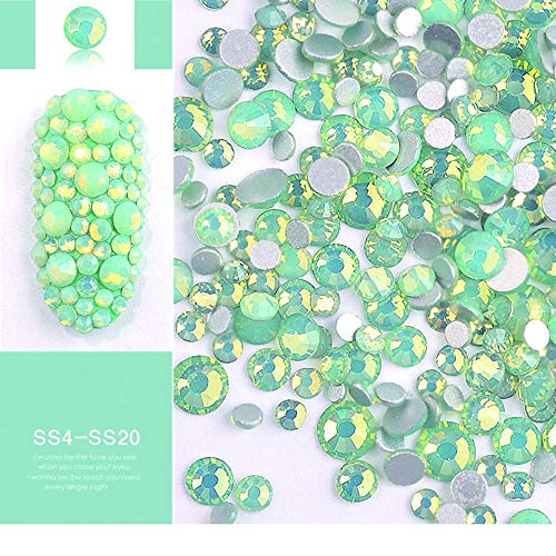 DAODER 4 Pack Sparkly Opal Rhinestones for Nails & Crafts - 7 Sizes, 4 Colors