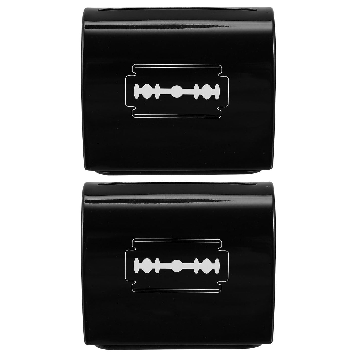 PACKOVE Razor Blade Disposal Case 2-Pack Compact Container for Safe Storage and Disposal of Used Barber and Double-Edge Blades 2.55X1.77X2.04In