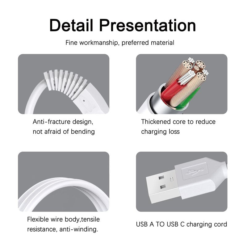 2Pcs Power Cord for Remington Smooth & Silky Electric Shaver WDF5030A, WDF4816NA, WDF4821US, WDF4825, Women’s Shaver & Trimmer Replacement Charging Cable, White