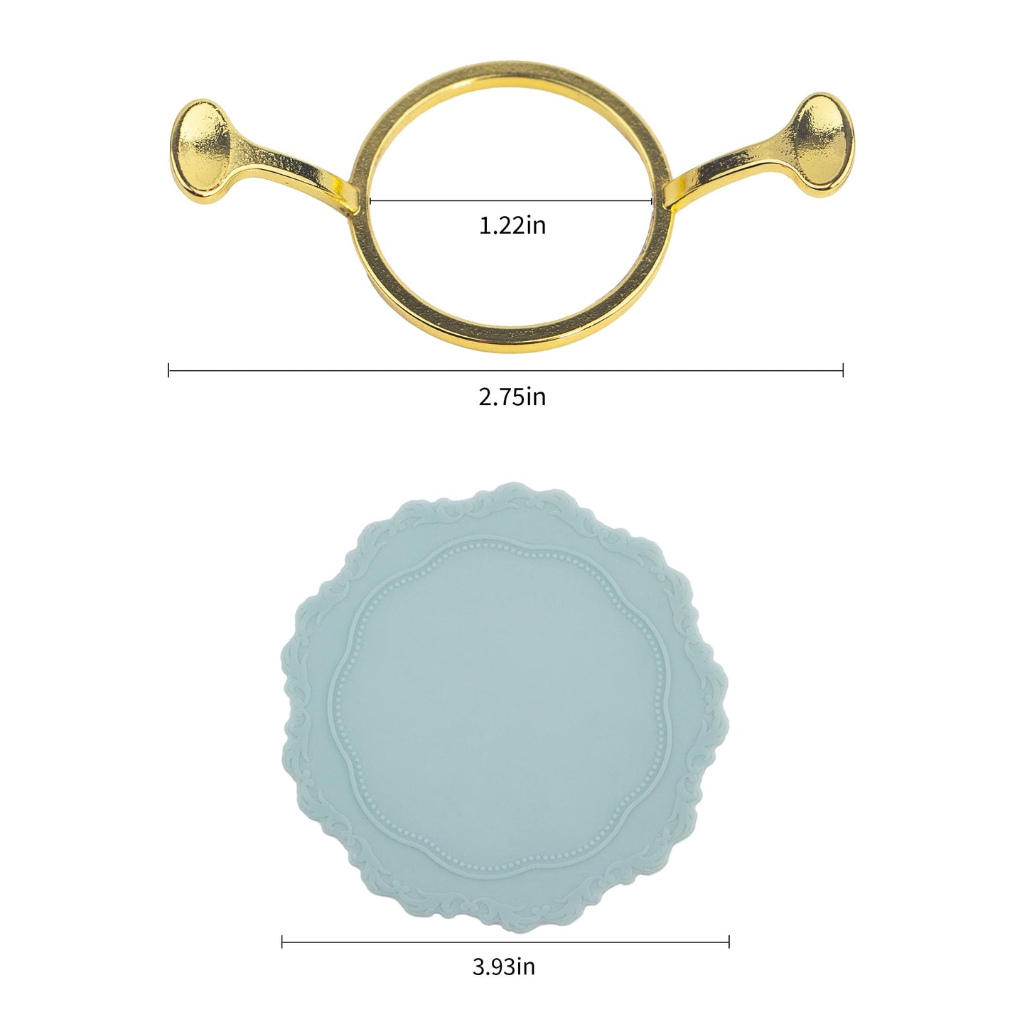Metal Wax Seal Mold, Round Wax Seal Stamp Mold with Silicone Waxing Mat for DIY Craft, Envelopes, Gifts and Wine Packaging