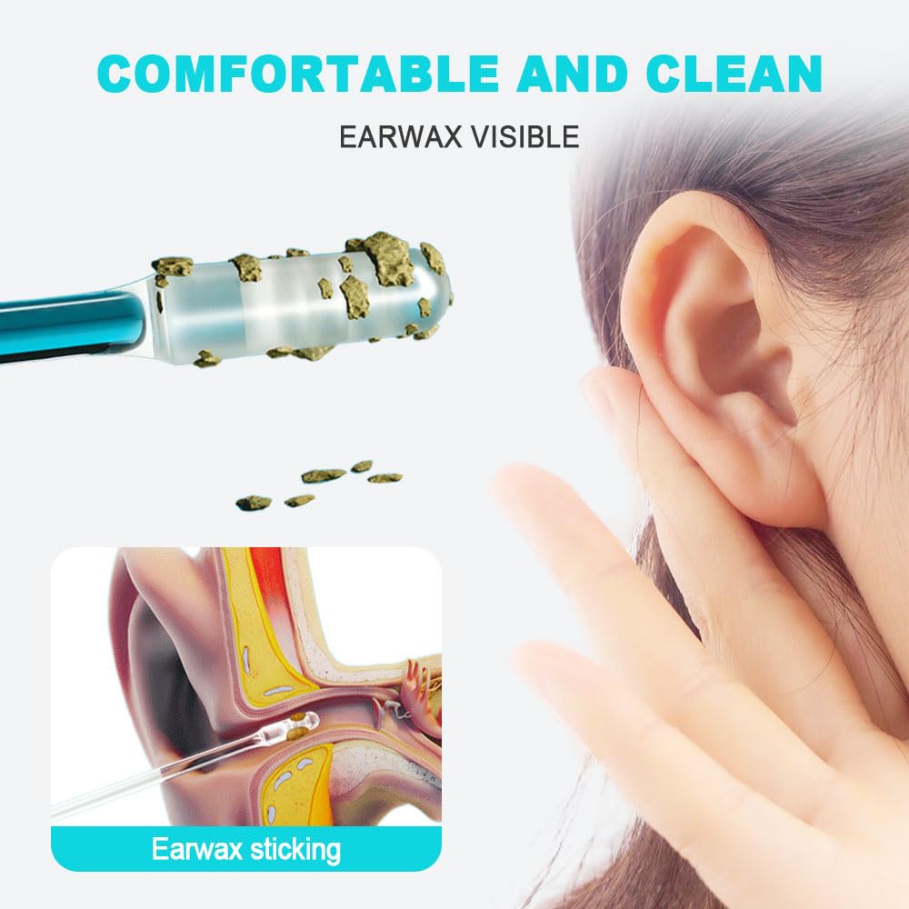 Earwax Removal Adhesive Swabs, Reusable Ear Wax Removal Tools with Dust Cover Packaging, Cotonetes para Limpiar Oidos for Kids and Adults (L, 24 pcs)