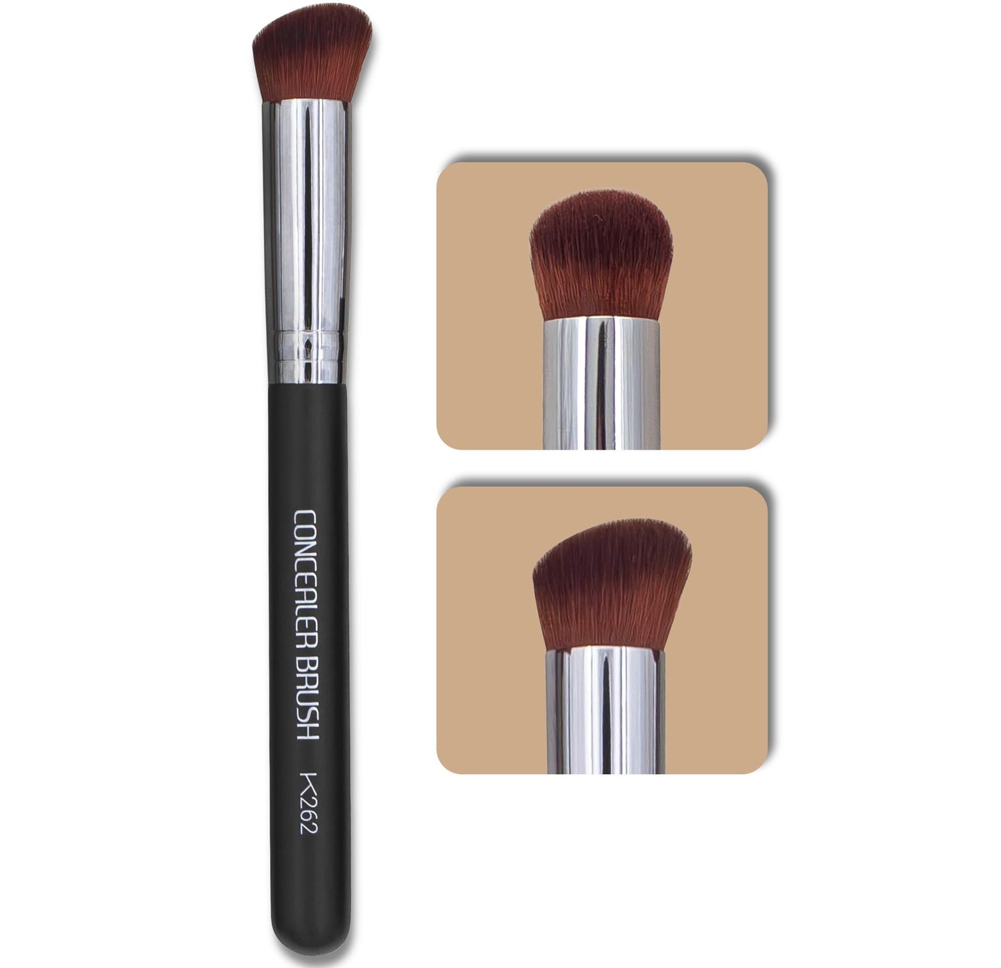 Angled Concealer Brush by Keshima - Under-Eye Concealing, Contouring & Setting, Seamless Streak-Free Finish - Works with Liquid, Cream & Powder - Soft, Dense Synthetic Bristles