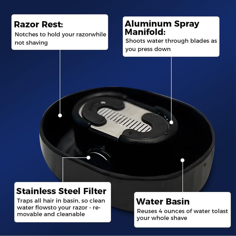 Razor Rinser 2.0, Razor Cleaner Tool, Portable Manual Razor Cleaner, Fits Most Manual Shavers, Fast Rinse, Keep Sink Clean and Clog-Free, Making Shaving Easier and Cleaner