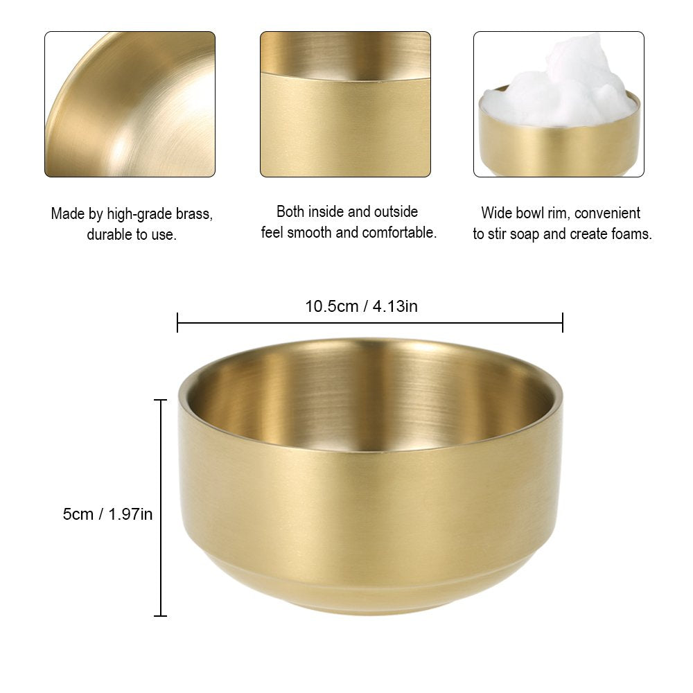 Shaving Soap Bowl Metal Shaving Mug Bowl Barber Cleaning Soup Cup Man's Shaving Tool (Large)