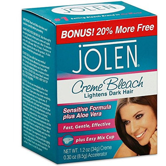 Jolen Creme Bleach Sensitive Formula Plus Aloe Vera 1.2 oz (Pack of 4)