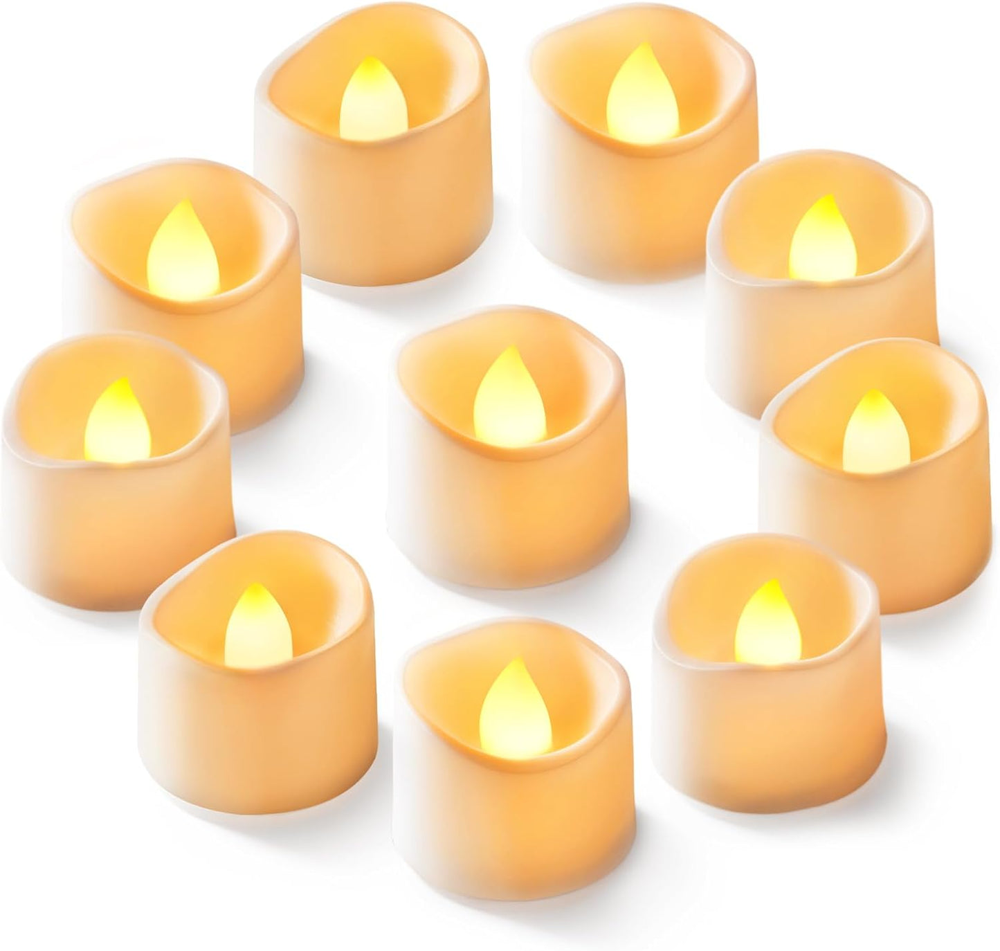 Flickering Flameless Candles - 24Pcs Battery Operated LED Tea Lights | 200+ Hours for Weddings, Parties, Decor
