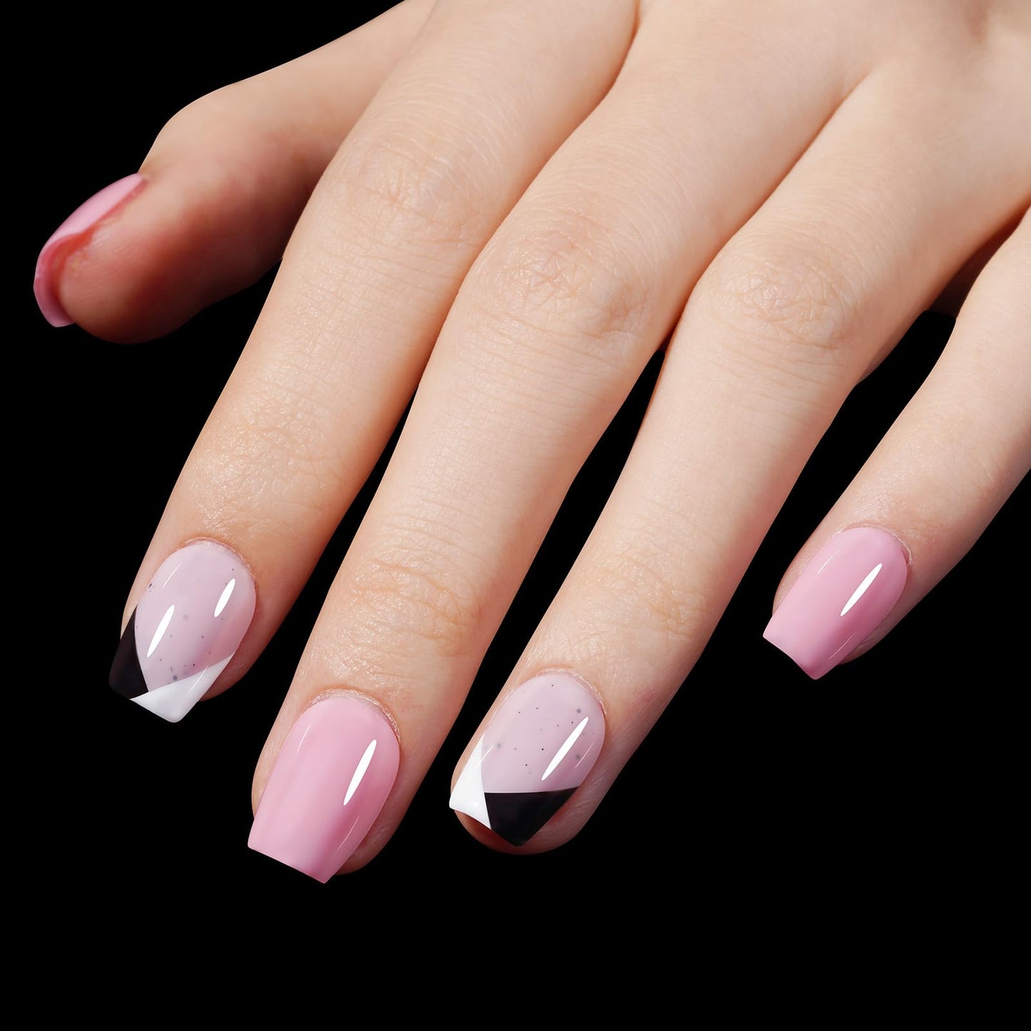 AILLSA Extra Short Coffin Nail Tips Full Cover Acrylic Gel Clear Nail Tips