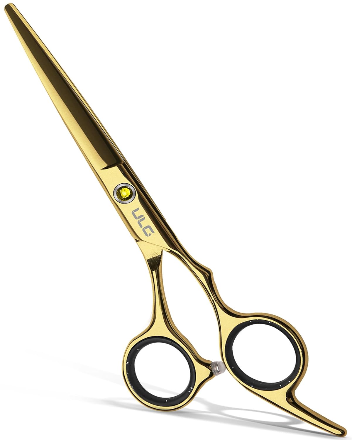Left-Handed Hair Cutting Scissors - ULG 6.5-Inch Razor Edge Barber Shears | Japanese Stainless Steel, Blue Fingerhole Ring
