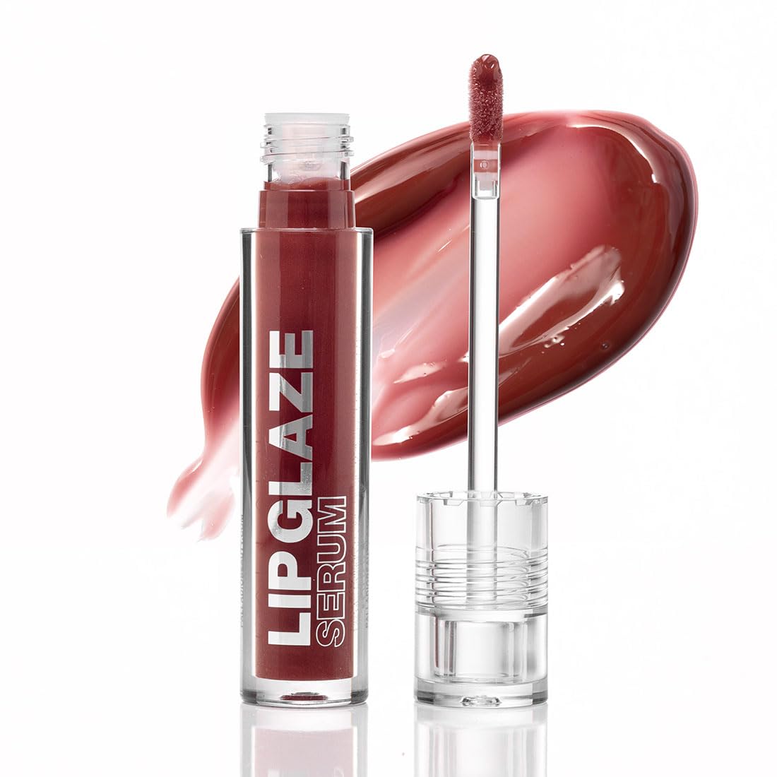 Palladio Lip Glaze Serum - Hydrating Lip Gloss with Peptides & Hyaluronic Acid for Plump Lips | Vegan, High-Shine (Blush Brulee)
