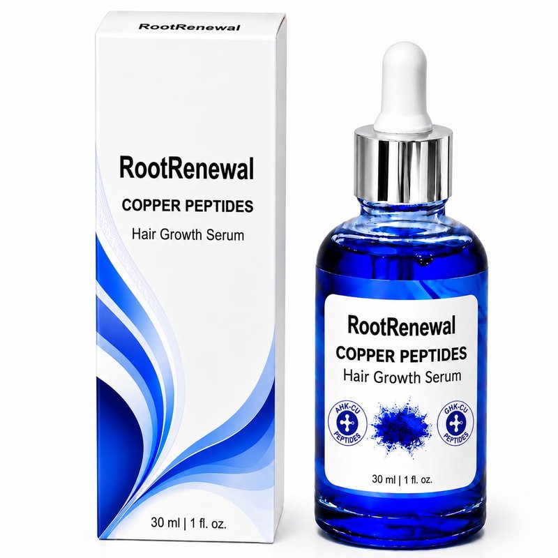 Copper Peptide Hair Growth Serum - GHK-CU & AHK-CU Peptides with Biotin & Niacinamide for Volume & Texture